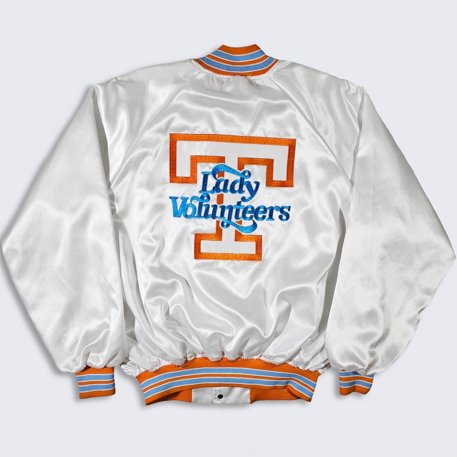 Tennessee Lady Volunteers Vintage 80s Satin Bomber Jacket - Ut Vols Varsity Coat